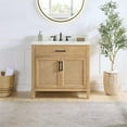 thumbnail image 1 of Solana 36" Wood Vanity in Weathered Fir Calacatta White Quartz Top no Mirror, 1 of 14