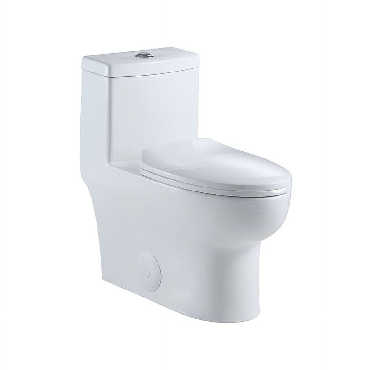 White High Efficiency Dual Flush Elongated One-Piece Toilet