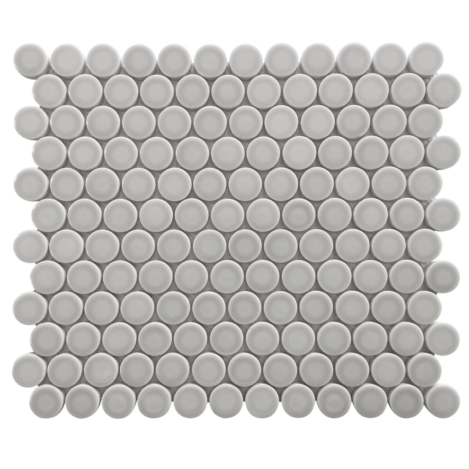 Gray Recycled Glass Penny Mosaic Tile Sample for Kitchen and Bathroom