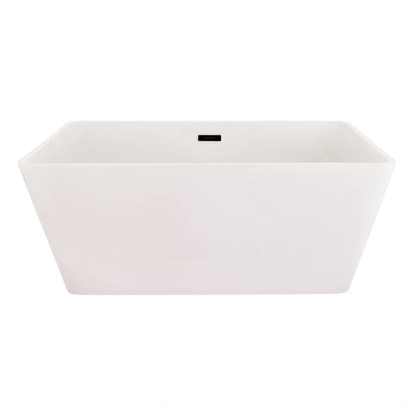 Regina 51" x 28" Flatbottom Freestanding Acrylic Soaking Bathtub in Glossy White with Drain and Overflow