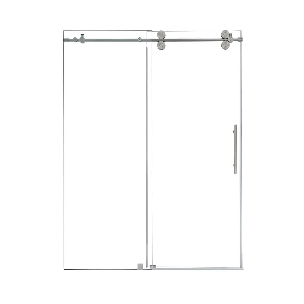 Lazaro 56" x 78" Nickel Frameless Sliding Shower Door