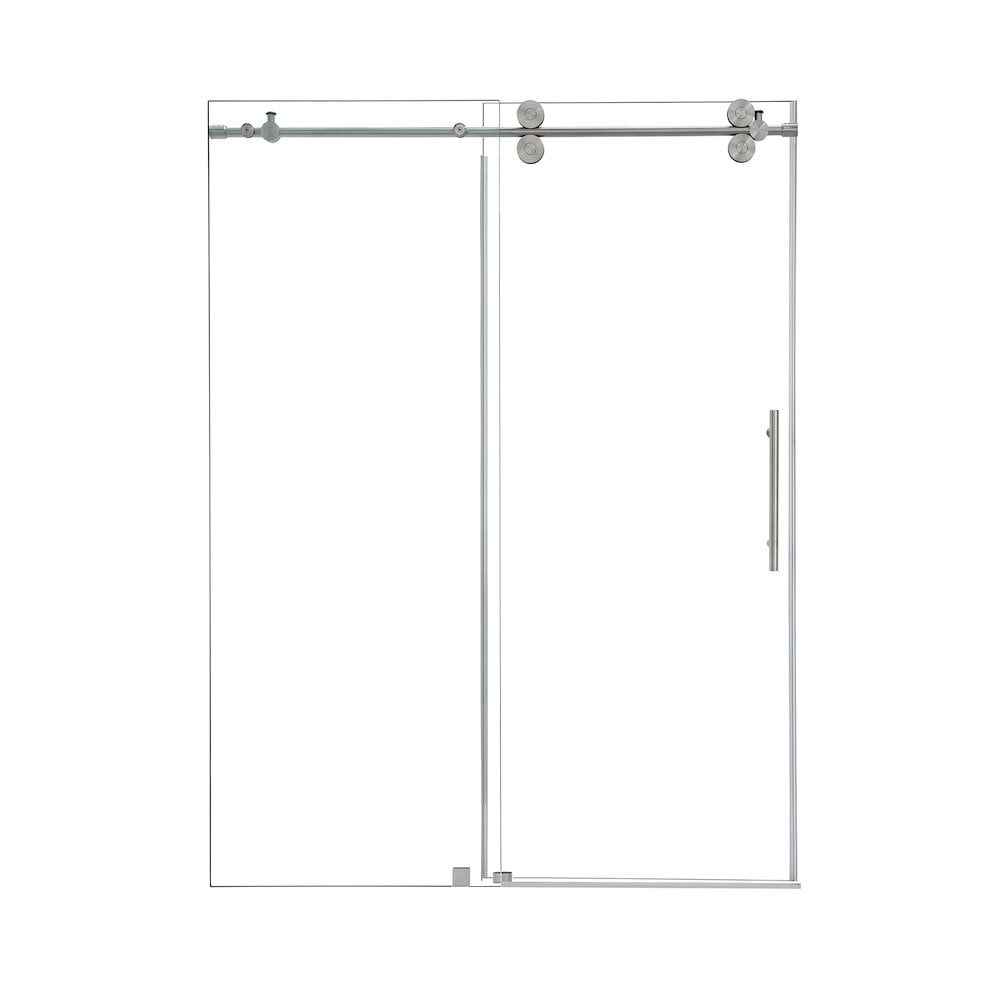 Lazaro 56" x 78" Nickel Frameless Sliding Shower Door