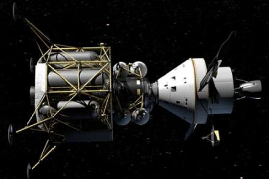 Altair and Orion spacecraft conceptual rendering Canvas Art - NASA (12 x 18)