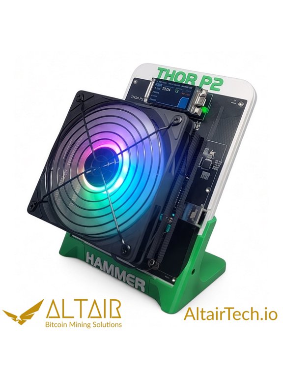 AltairTech.io Hammer Thor P2 Bitcoin Miner, 10 TH/s Dual ASIC Home Miner with Wi-Fi and Ethernet