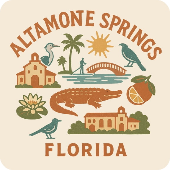 Altamonte Springs Florida Keepsakes Souvenir Vinyl Sticker – Destination Travel Keepsake Collectible (4-Inches Wide)