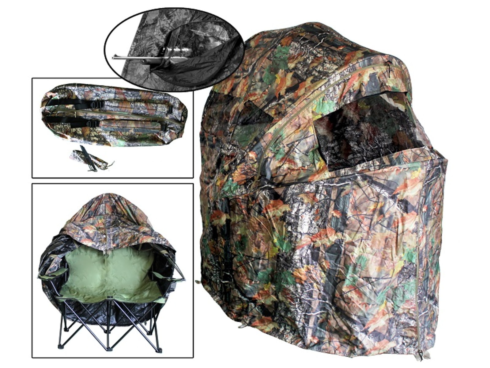 Altan Our Chair Hunting Blind, 2Person, 500 lbs Capacity, 200D, Camo, 20 x 56 x
