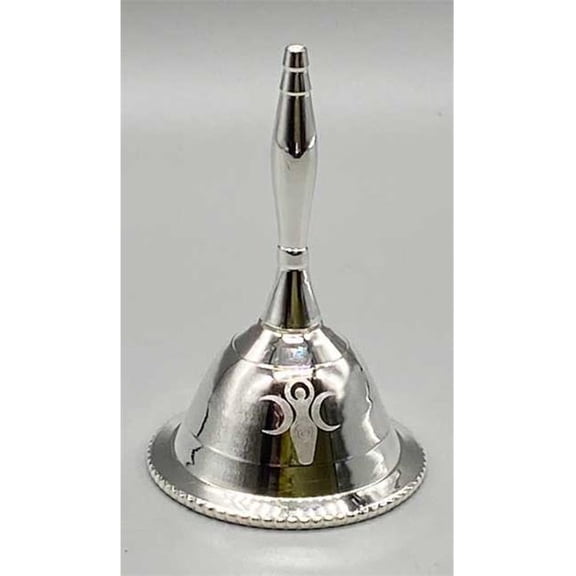 Altar Bell with Goddess of Earth Design - Silver - 2.5 in. - Powerful Sound