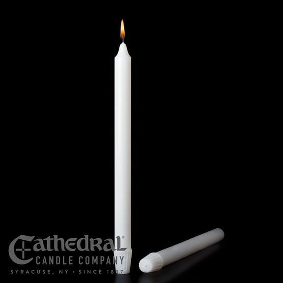 Cathedral Candle 406676 Altar Candle - White Special 3s - 1.125 x 9.3745 in. - Stearine & SFE - Pack of 18