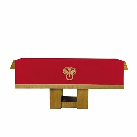 Altar Frontal-2-Sided w/Fringe-Red/White-52"W x 108"L