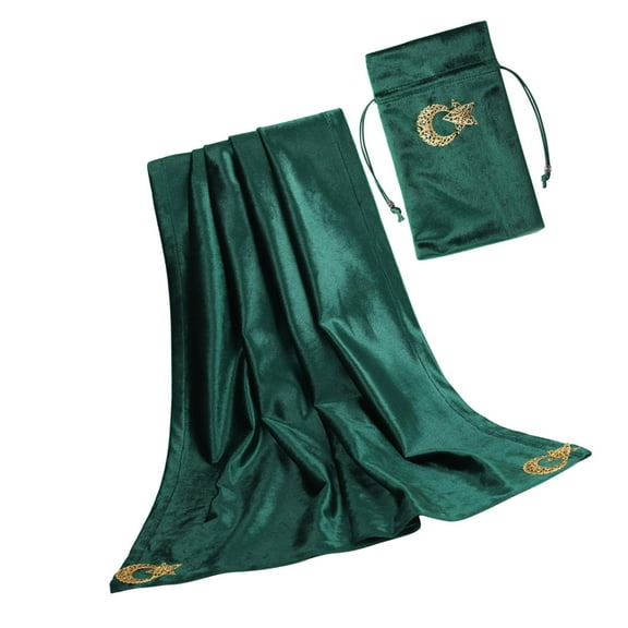 Altar Soft Velvet Table Cloth Tablecloth with Bag Dark Green