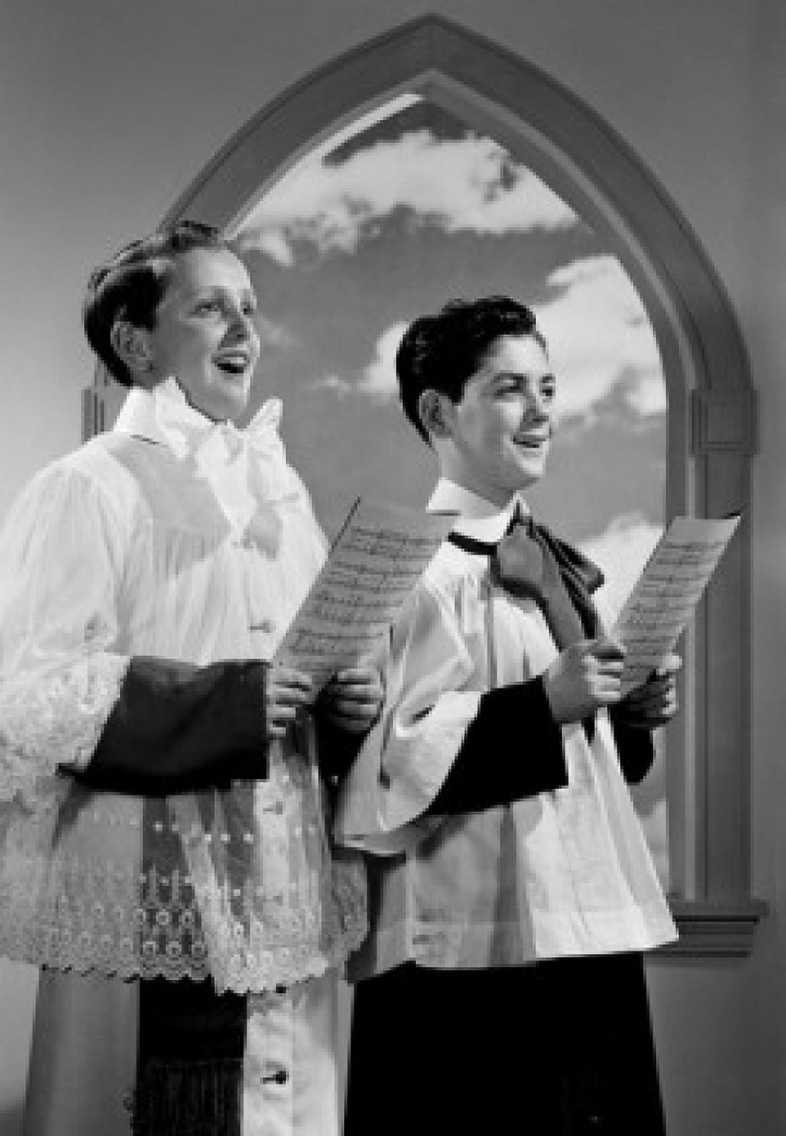 Altar boys singing in church Canvas Art - (18 x 24)