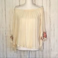 thumbnail image 1 of Altar’d State Women M Top Blouse Shirt Cream Off Shoulder Embroidered Of White NEW with tags, 1 of 1
