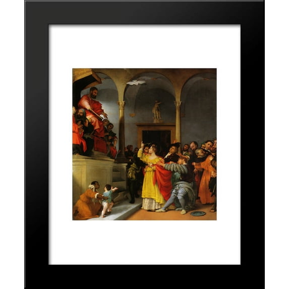 Altar of St. Lucia St. Lucia in front of the judges 20x24 Framed Art Print by Lorenzo Lotto