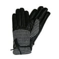 thumbnail image 1 of Altare Womens Black Leather & Houndstooth Smart Phone Compatible Tech Gloves M, 1 of 2