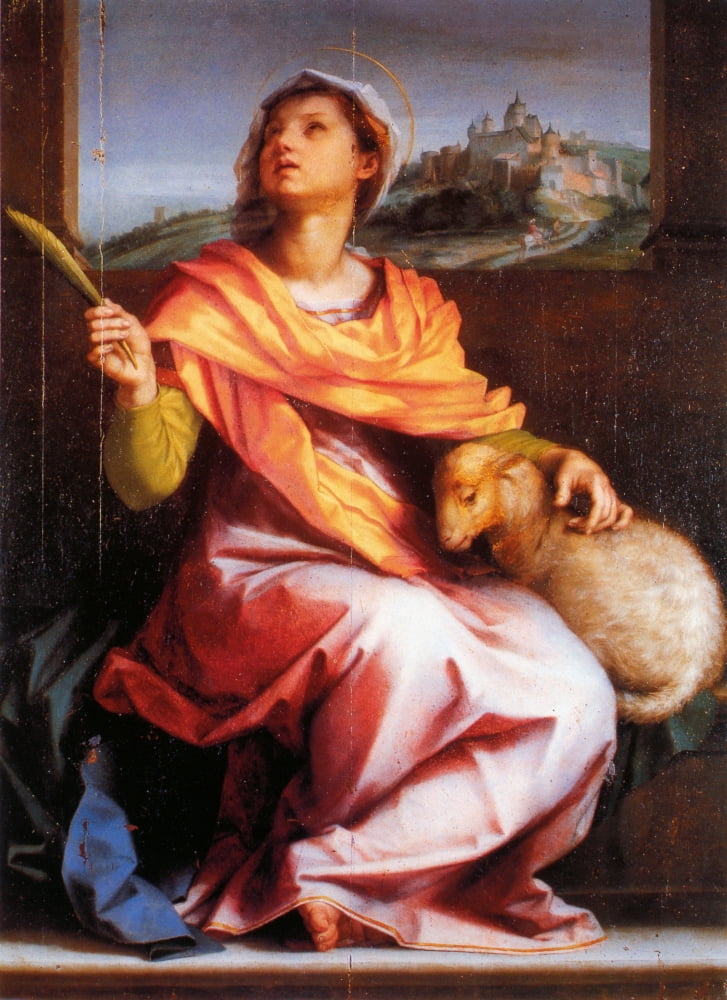 Altarpiece Of St Agnes Canvas Art - (18 x 24)