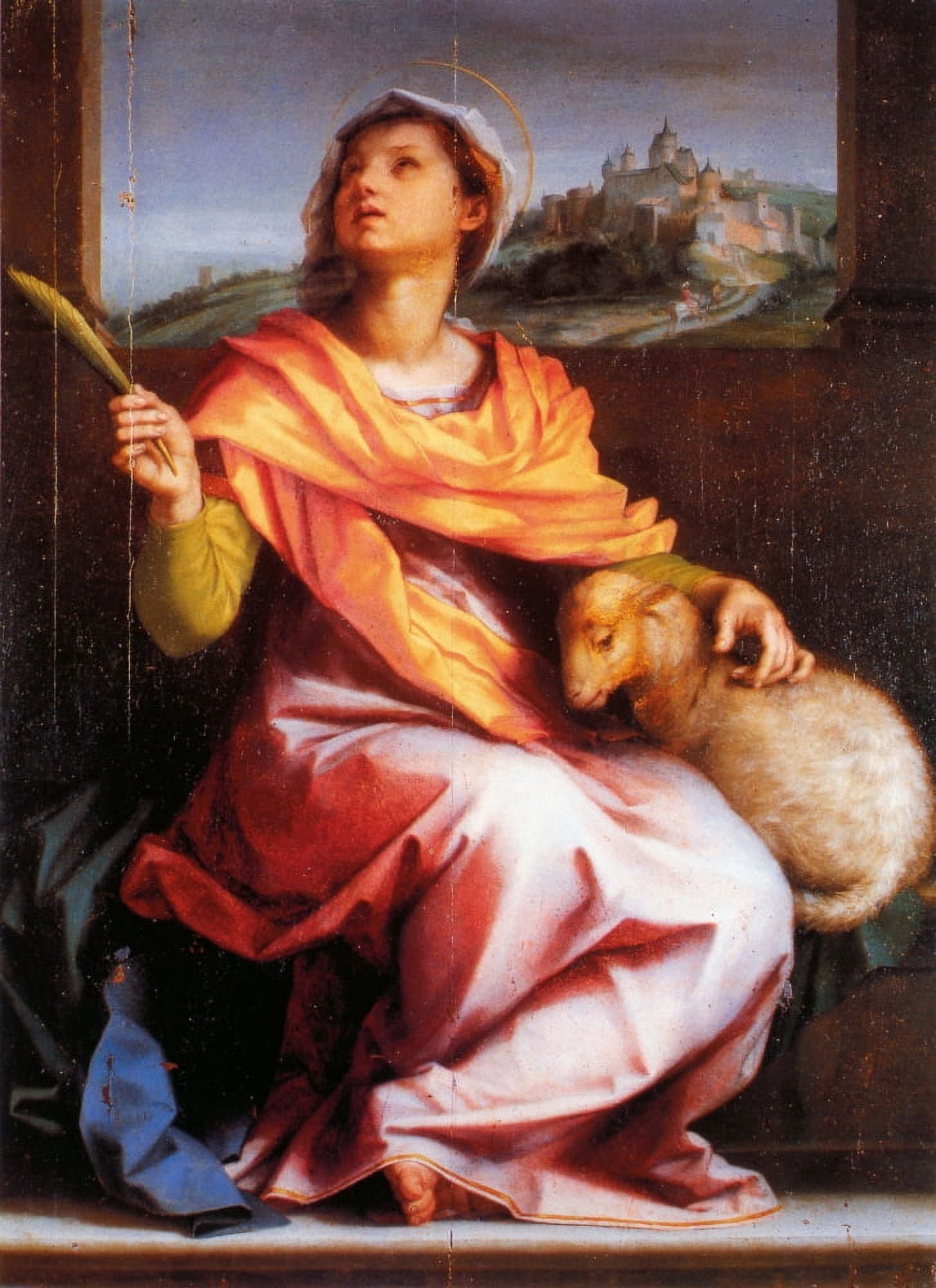 Altarpiece Of St Agnes Canvas Art - (24 x 36)