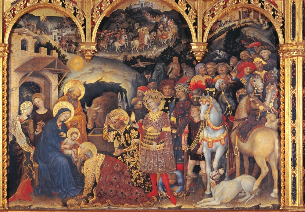 Altarpiece With The Adoration Of The Magi Canvas Art - (24 x 18)