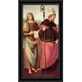 thumbnail image 1 of Altarpiece of St. Augustine - Scene John the Tufer and the St. Augustine 22x40 Large Black Ornate Wood Framed Canvas Art by Pietro Perugino, 1 of 2
