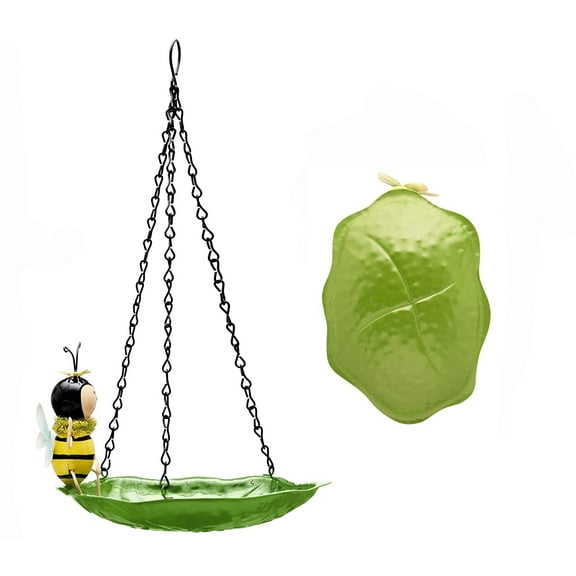 Hanging Bird Feeder Bird Bath Hanging Metal Tray with a Cute Bee, Rust Resistant Easy to Hang