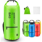Altatac Waterproof Floating Dry Bag Backpack w/2 Exterior Zip Pocket Drk Grn 20L
