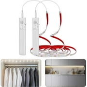 Altaz Sensor Lights Indoors, 2 Pack LED Strip Lights 1M, Cool White 6000K Led Strip for Bedroom, Kitchen, Pantry, Closet