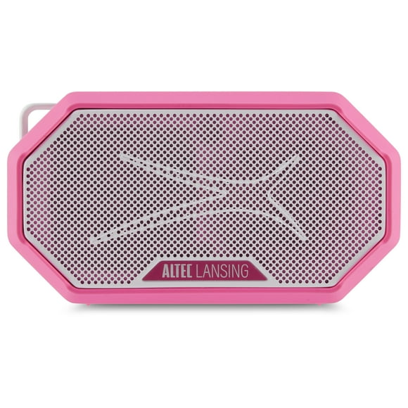 Altec Lansing HydraMini 2.0 EverythingProof Bluetooth Speaker, Waterproof IP67, Floats, 12-Hour Playtime, Built-In Magnet, Carabiner & Mount, Baby-Pink