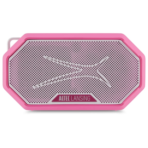 Altec Lansing HydraMini 2.0 EverythingProof Bluetooth Speaker, Waterproof IP67, Floats, 12-Hour Playtime, Built-In Magnet, Carabiner & Mount, Baby-Pink