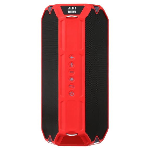 Altec Lansing HydraShock Everythingproof Portable Wireless Bluetooth Speaker, Red, 20 Hrs Playtime, IP67 Waterproof, LED Lights