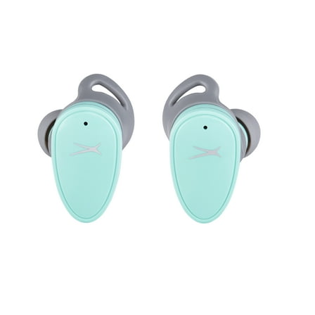 Altec Lansing NanoBuds Active Noise Cancelling Truly Wireless Earbuds, with Water Resistance, Stay-In-Place Helix Wings, Anti-Microbial Protection, 28 Hours of Total Playtime, Mint Green