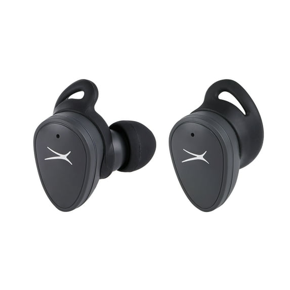 Altec Lansing NanoBuds Sport Truly Wireless Earbuds, with Water Resistance, Stay-In-Place Helix Wings, Anti-Microbial Protection, 20 Hours of Total Playtime, Charcoal Grey, MZX5200-CGRY