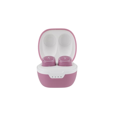 Altec Lansing Nanopods Bluetooth True Wireless In-Ear Earbuds with Charging Case, 12 Hours Total Listening Time, Purpley Pink, MZX559-PP