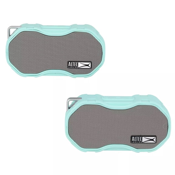 Altec Lansing BabyBoom XL Everything Proof Bluetooth Speaker, Mint (2 Pack)