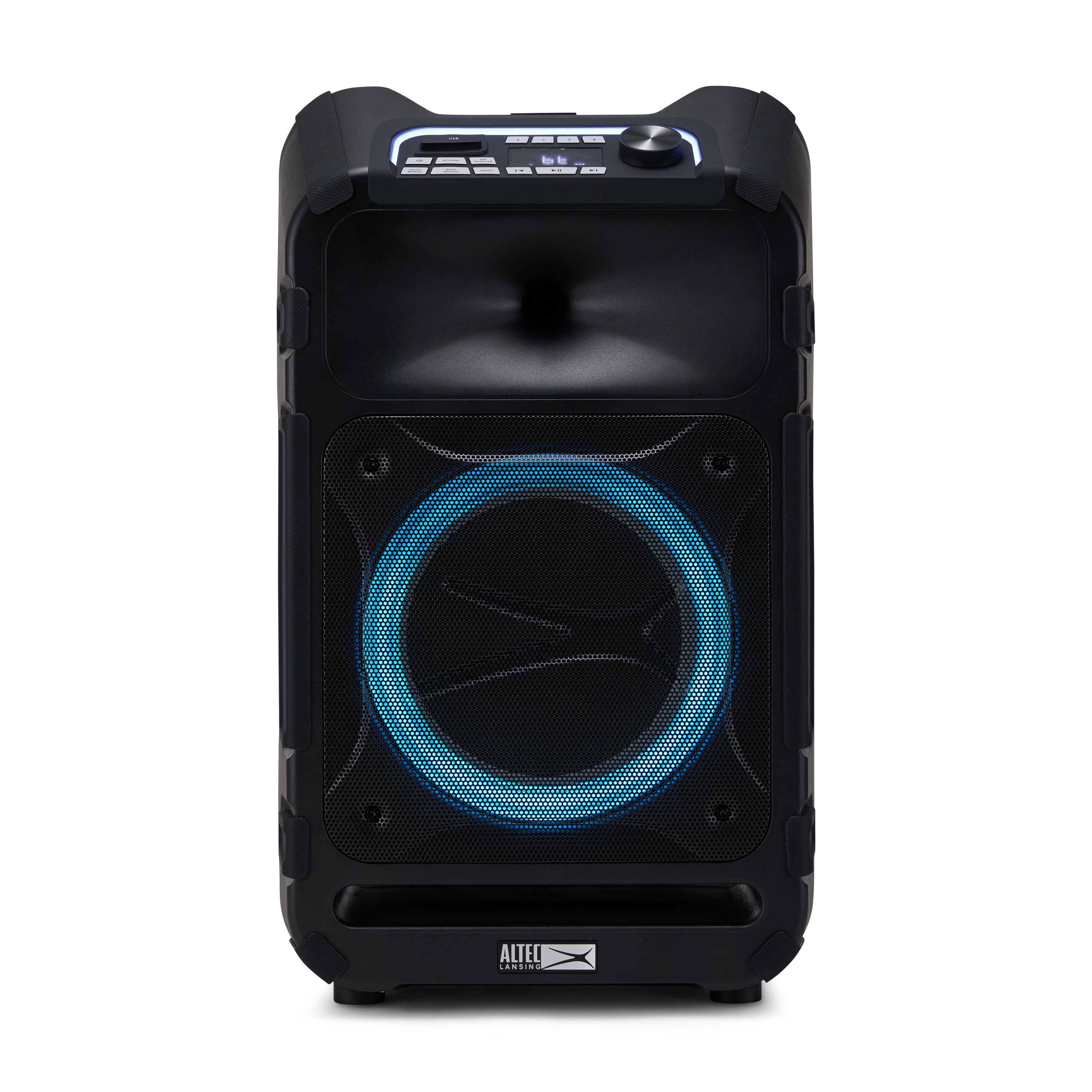 Altec Lansing Sonic Boom 180 Bluetooth Party Speaker, 180W IP67 Waterproof Portable Outdoor Speaker Up to 14 Hours Battery, LED Lights High Power DJ Sound System with Qi Wireless Charging