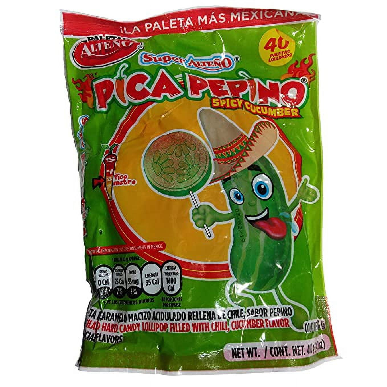 Alteno Super Pepino (Cucumber) with Chili Lollipop 40 Ct -PACK OF 3 ...