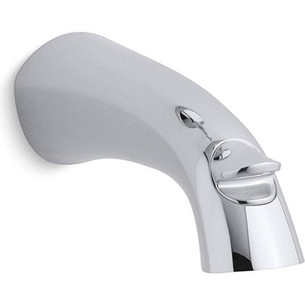 Polished Chrome Wall-Mount Bath Spout with Diverter