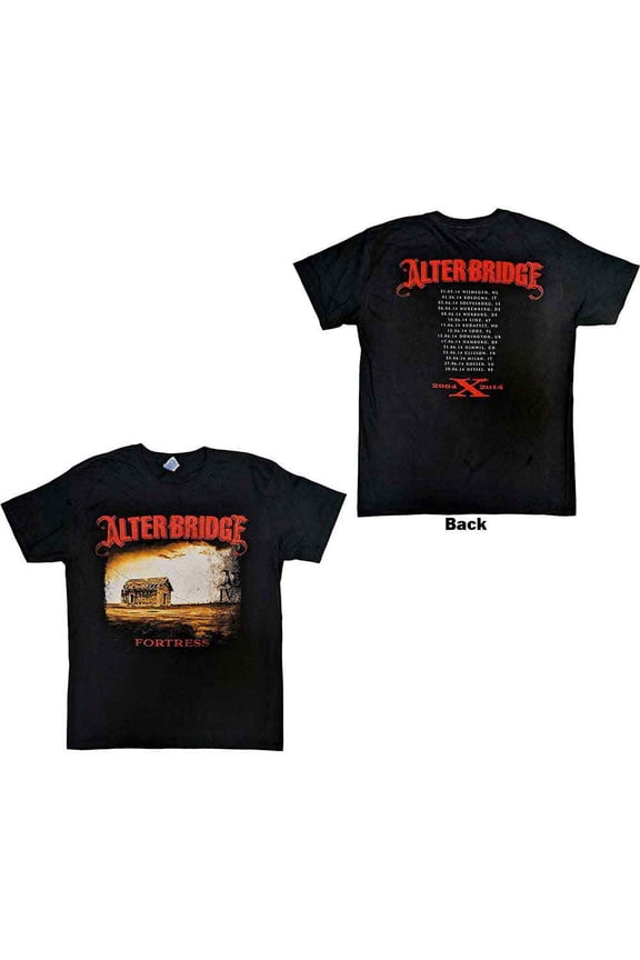 Alter Bridge Unisex T-Shirt: Fortress 2014 Tour Dates (Back Print)