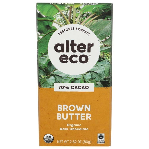 Alter Eco Americas Chocolate - Organic - Dark Salted Brown Butter - 2.82 Oz - Case Of 12