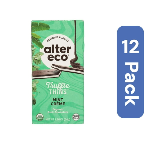 Alter Eco Chocolate Bar Truffle Mint 2.96 oz (Pack Of 12)