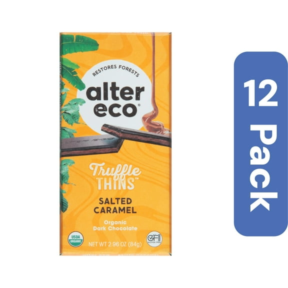Alter Eco Chocolate Bar Truffle Salted Caramel Organic 2.96 oz (Pack Of 12)