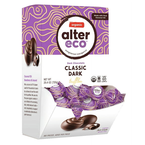 Alter Eco - Classic Dark Organic Chocolate Truffles, 60ct