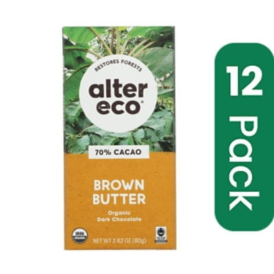 Alter Eco Dark Chocolate Bar Brown Butter Organic 2.82 oz (Pack Of 12)