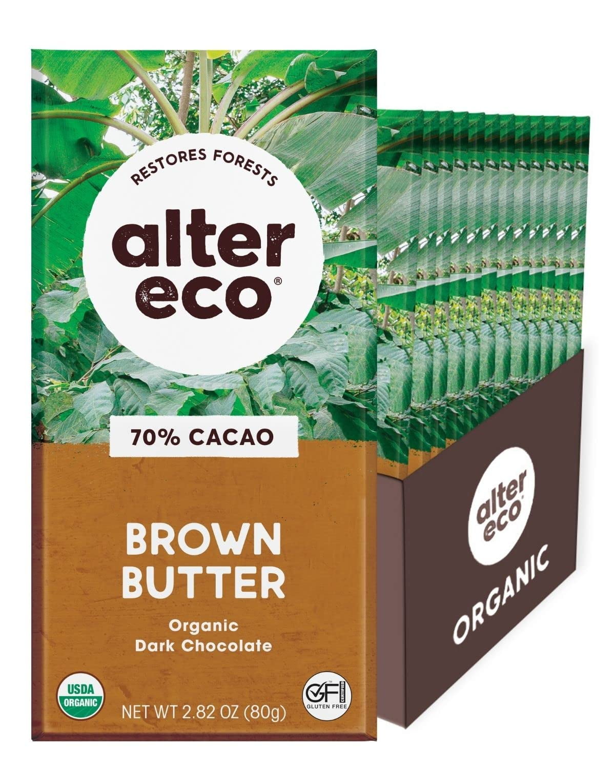 Alter Eco Dark Chocolate Bars Pure Dark Cocoa, Fair Trade, Organic