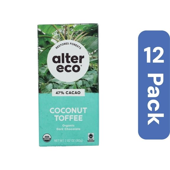 Alter Eco Dark Chocolate Coconut Toffee Organic 2.82 oz (Pack Of 12)