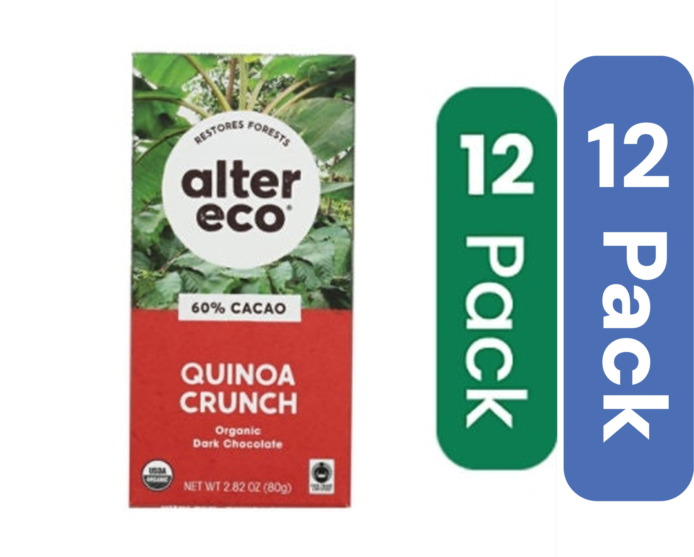 Alter Eco Dark Chocolate Quinoa Organic 2.82 oz (Pack Of 12)