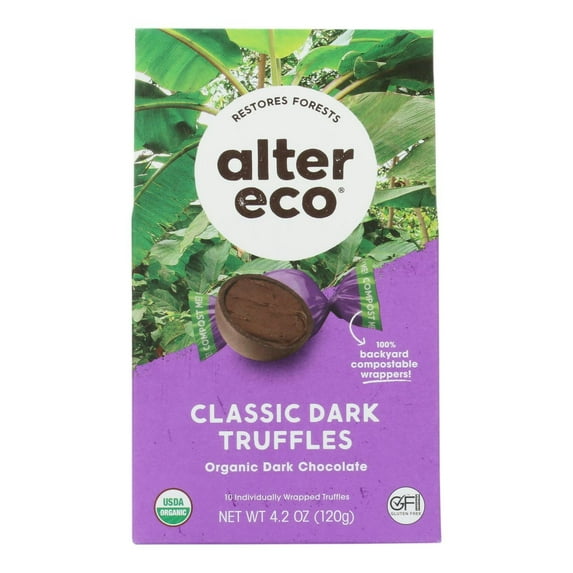 Alter Eco Organic Chocolate Truffle Black 4.2 oz (Pack Of 8)