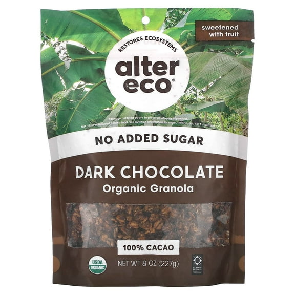 Alter Eco, Organic Granola, Dark Chocolate, 8 oz (227 g) Pack of 2
