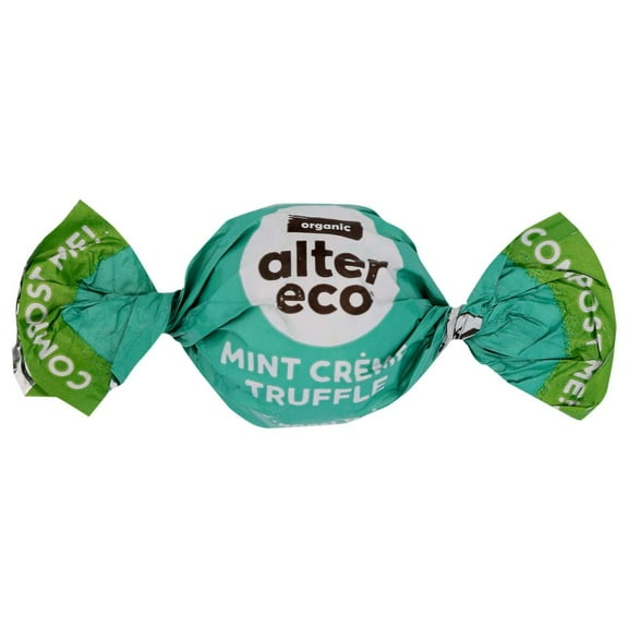 Alter Eco Organic Mint Cream Dark Chocolate Truffle - Display, 0.42 Ounce -- 60 per Case.