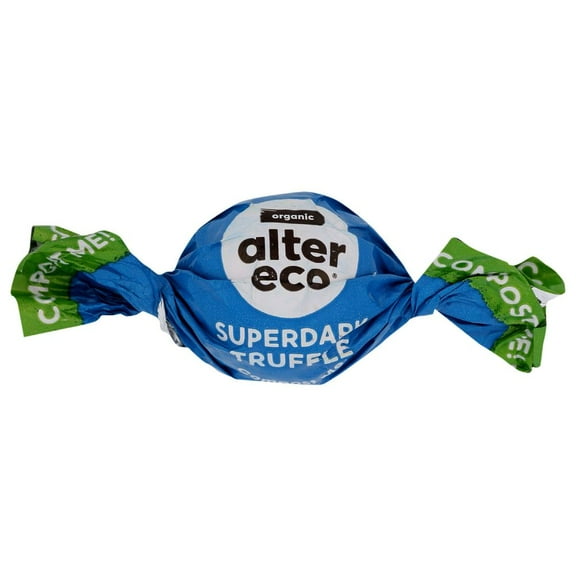 Alter Eco Organic Superdark Chocolate Truffle, 0.42 Ounce -- 60 per case.