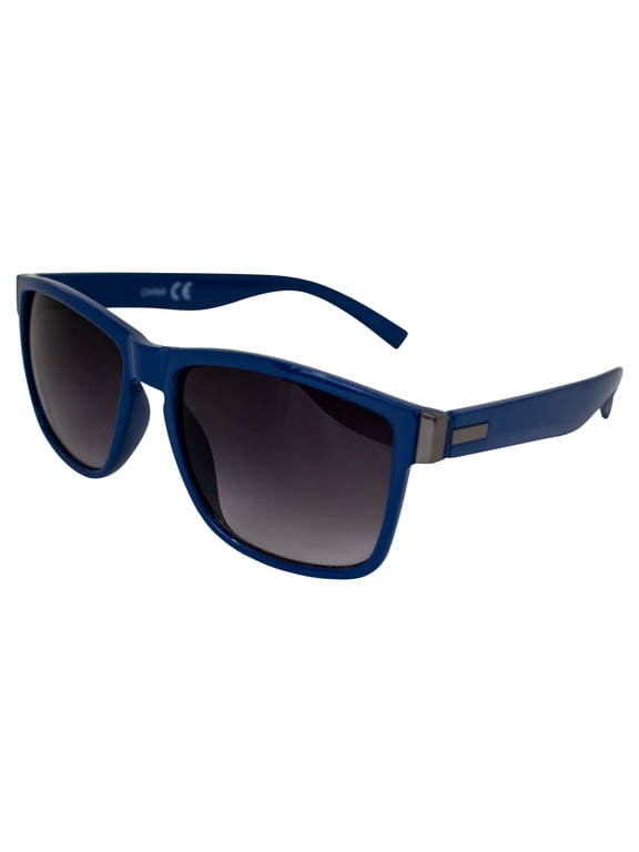 Drift Sports Fashion Retro Sunglasses for Women Blue Frame w/Silver Metal Accent & Gradient Smoke Lenses
