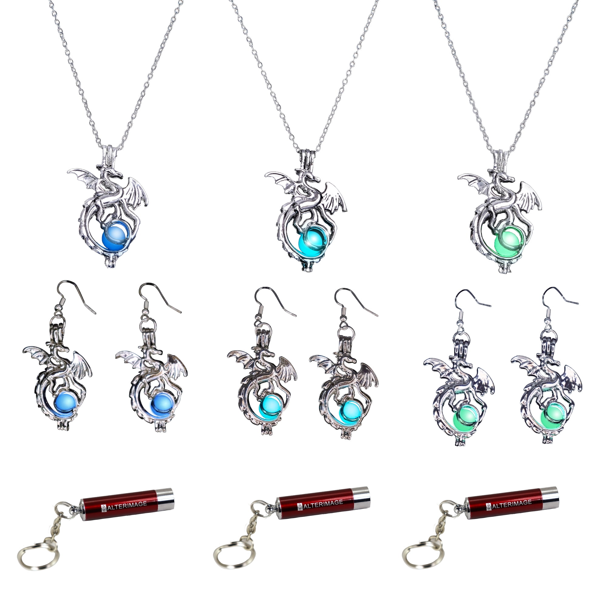 Collier Et Boucles D'Oreilles Lumineux Dans Le Noir - Neuf Avec Étiquettes - Benaldo Rivaldi